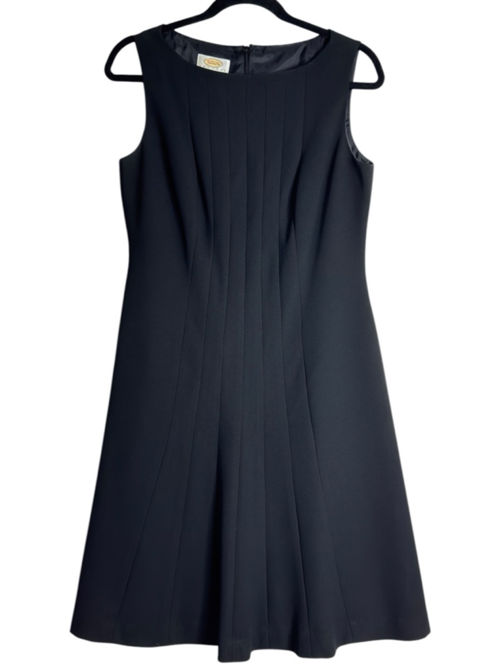 Talbots Petites Black Sleeveless Fit & Flare Dress Sz 10 Classic Career Cocktail - Picture 2 of 10